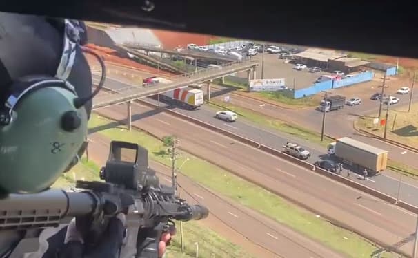 Helicóptero teve atuação importante na ocorrência (Foto: Polícia Civil)