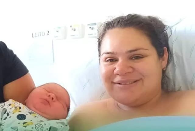 Criança veio ao mundo de cesariana em Caçador (Foto: Hospital Maicé)