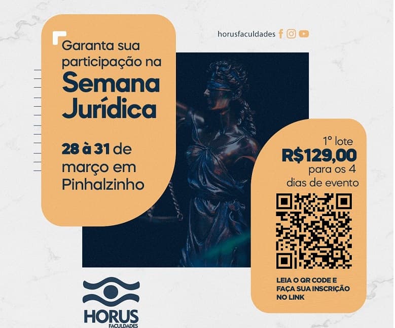 Horus Faculdades promoverá Semana Jurídica em março (Foto: Divulgação )