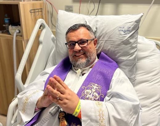 Padre Marlon em UTI não perde a fé (Foto: Arquivo pessoal)