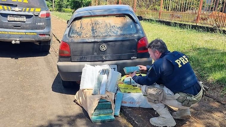Motorista não conseguiu chegar ao destino, devido a ação policial (Foto: PRF)