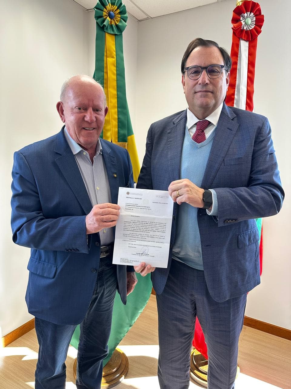 Deputado Marcos Vieira é recebido pelo desembargador Francisco Oliveira Neto