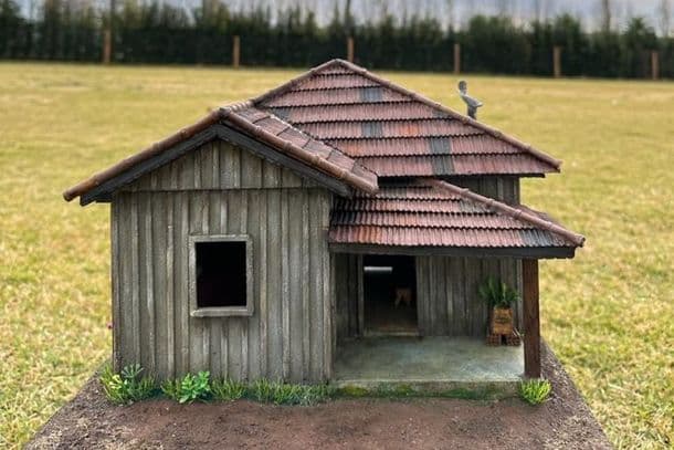 Artesão cria réplica da casa de infância de Chitãozinho e Xororó