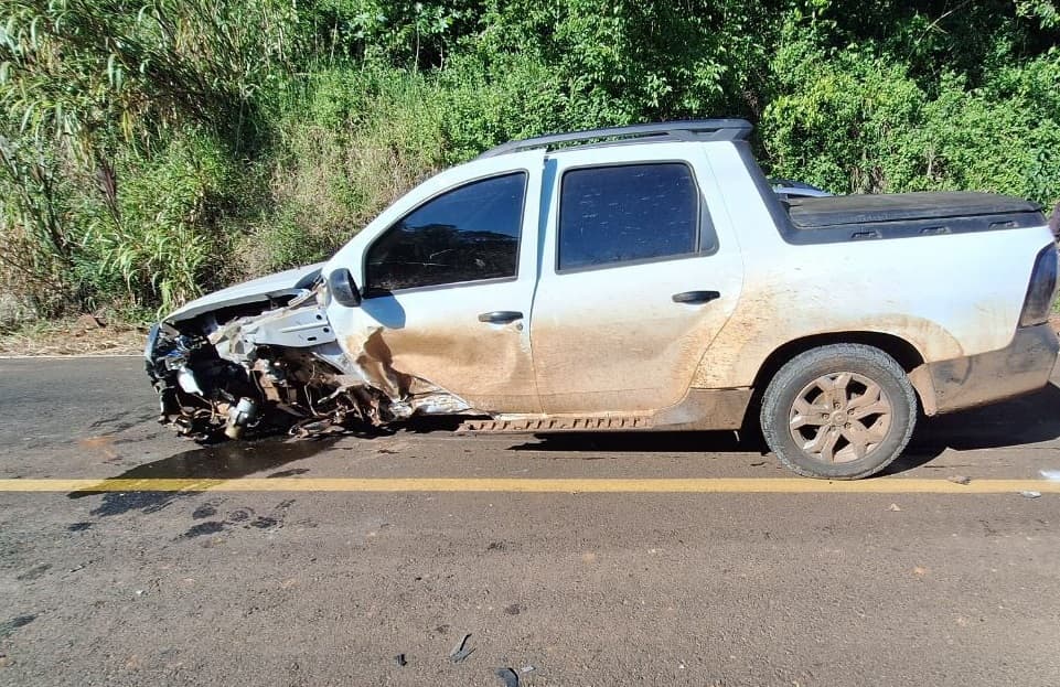 Oroch teve pneu arrancado (Foto: Polícia Militar)