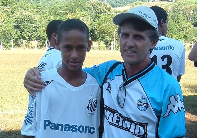 Neymar e professor Cassol em Saudades (Foto: Arquivo pessoal)