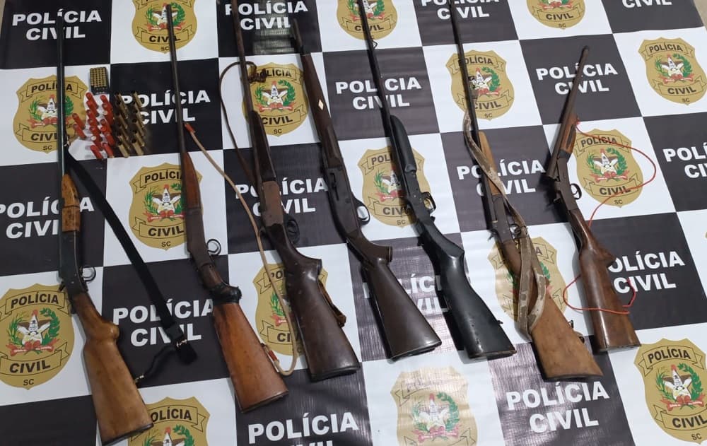 Operação apreende sete espingardas; suspeito pagou fiança