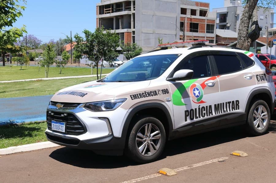 Polícia Militar atendeu ocorrência em São Miguel do Oeste (Foto: Henrique Paulo Koch)