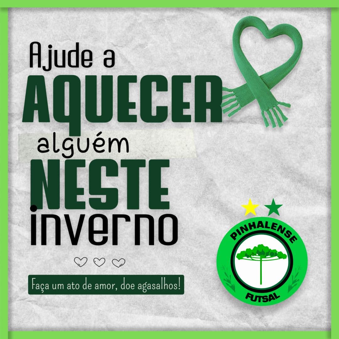 Serão arrecadadas roupas, mantas, cobertores, lençóis e outros artigos de inverno em bom estado de uso (Foto: Pinhalense Futsal)