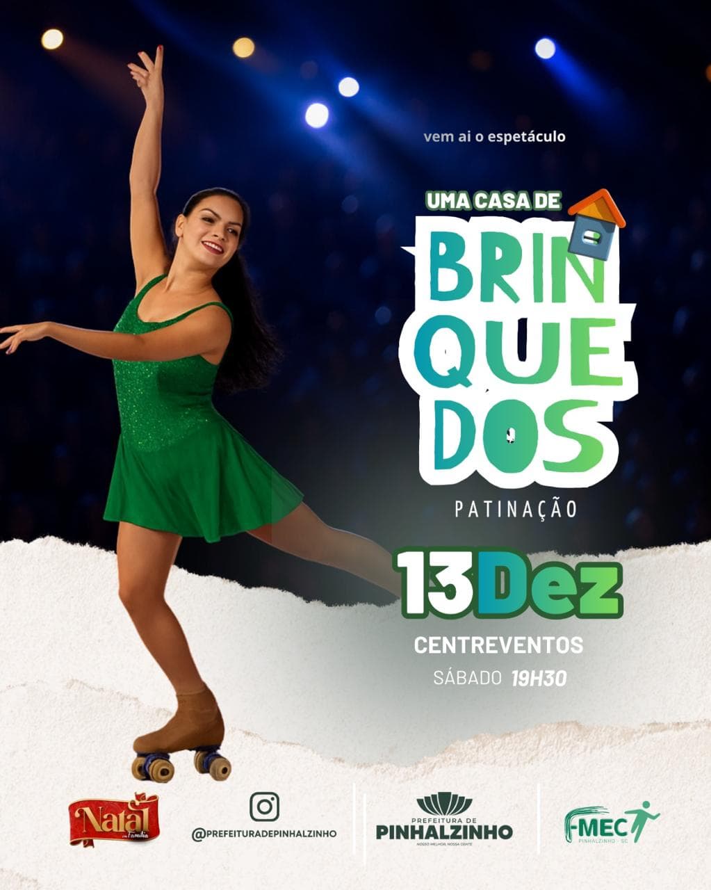 Espetáculo de patinação movimenta agenda cultural de Pinhalzinho (por Ascom)