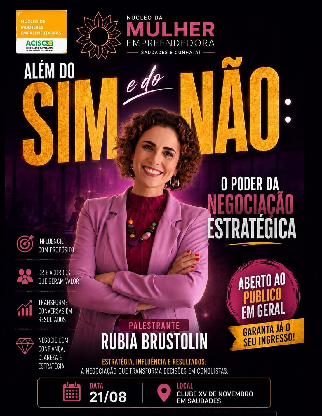 Palestra sobre negociação estratégica será realizada em Saudades (Foto por Divulgação)
