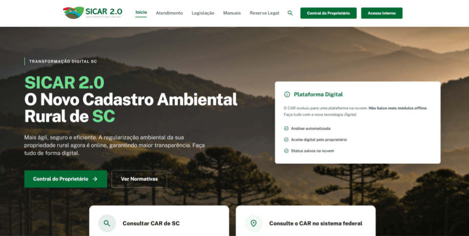 Novo sistema digital do CAR promete agilizar regularização ambiental de propriedades rurais em Santa Catarina (Foto por ASCOM)