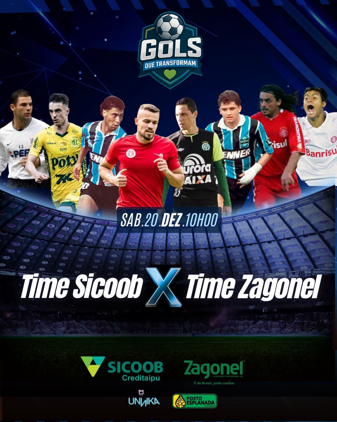 Jogo beneficente reúne ex-jogadores de Grêmio e Inter em Pinhalzinho neste sábado (20) (por Divulgação)