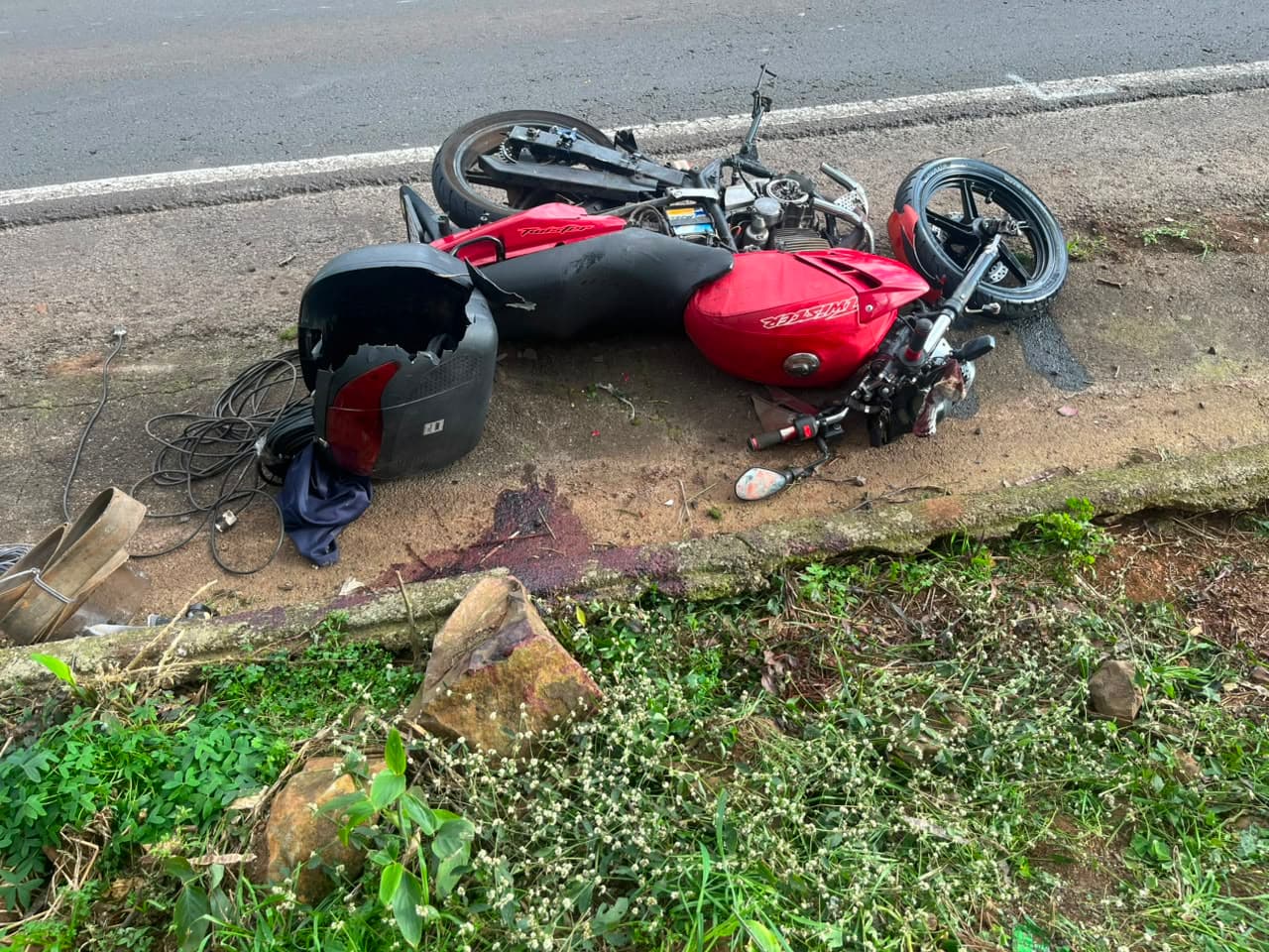 Motociclista perdeu a vida no Oeste catarinense (Foto por Polícia Militar Rodoviária)